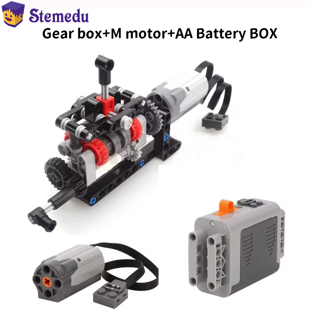 Model Kit Motor - Moc-ハイテク4速ギアボックス手動トランスミッションキット、DIY技術モデル、mモーター、8883の電力機能、ビルディングブロック、レンガ