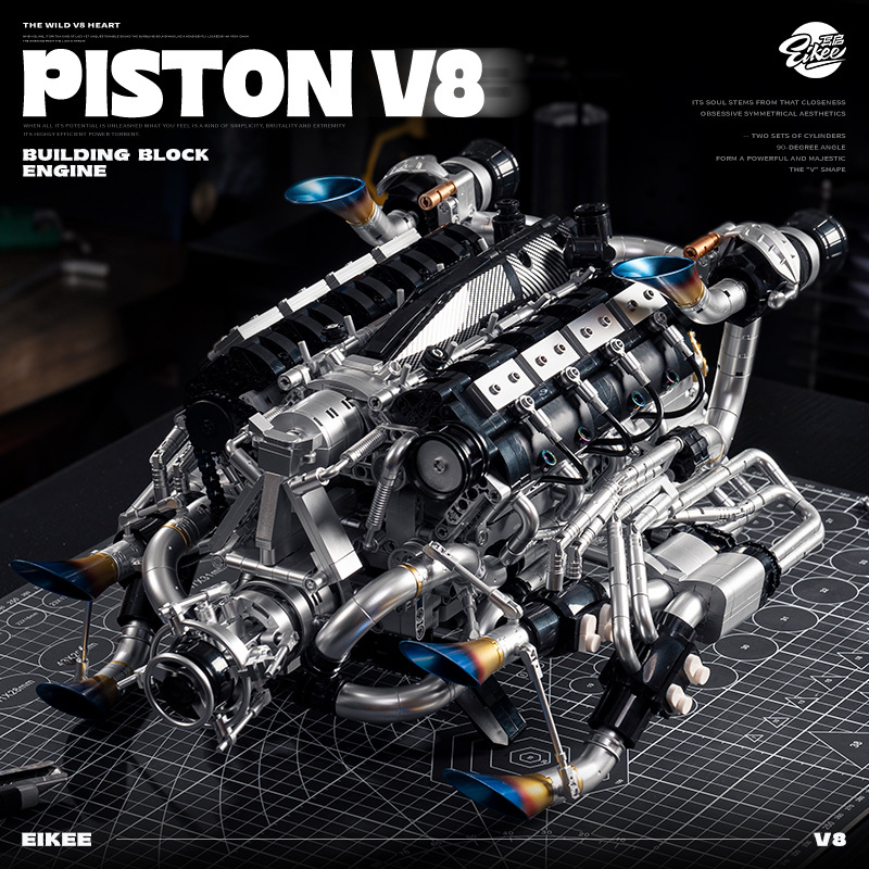 テクニカルスーパーカーV8エンジン組み立てブロックキットモデ - Model Kit Motor のレビューと価格